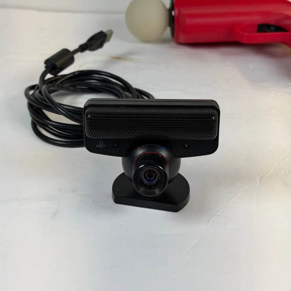Sony PlayStation Move Shooting Attachment Red White & PS Eye Camera Bundle PS3